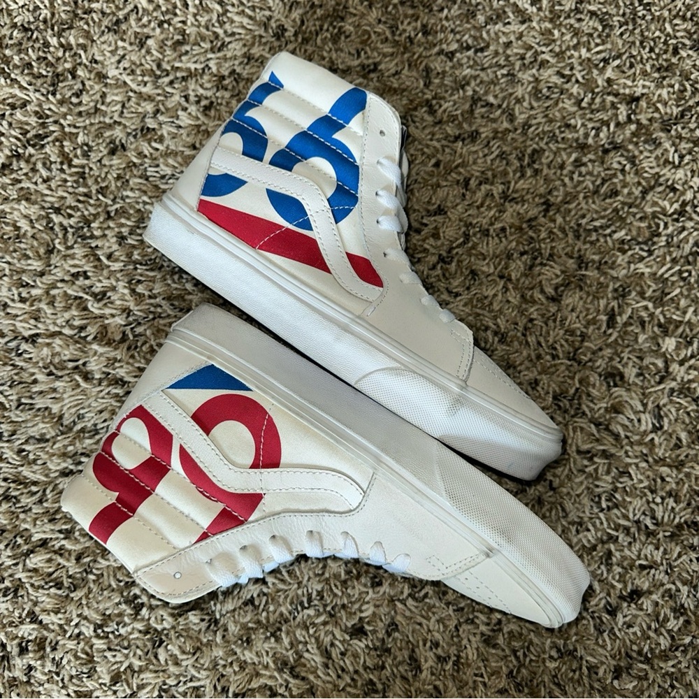 Vans SK8 Hi Reissue True White Colorful Canvas Men Shoes Sneakers Size 7…